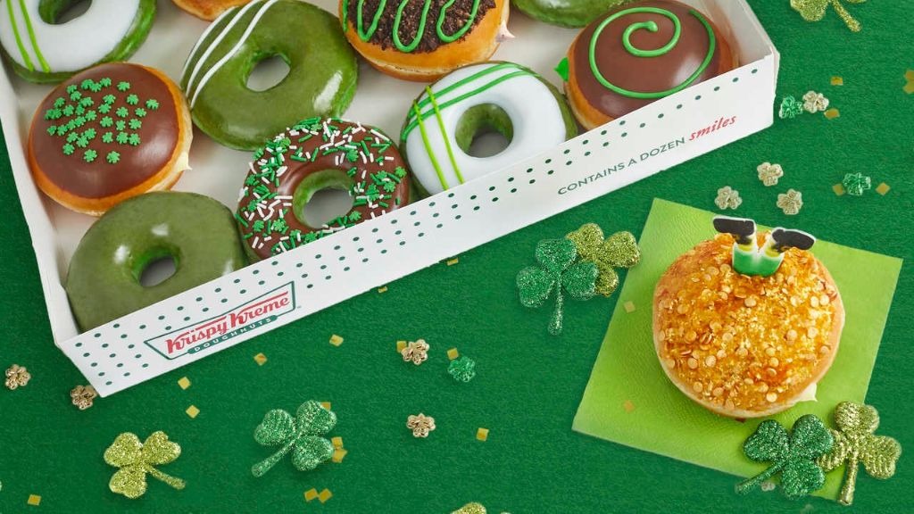 Krispy Kreme is turning all of its donuts green for St Patrick’s Day.