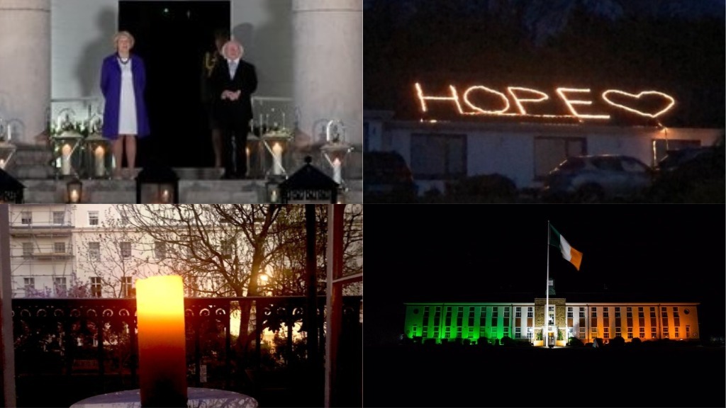 People across Ireland come together to shine a light in their windows