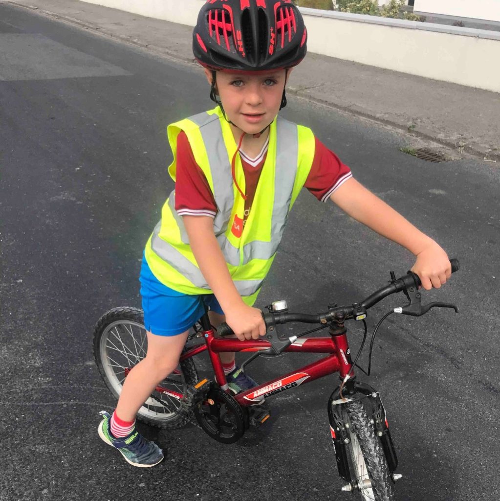 Eight-year-old Galway boy raises over €12k for frontline workers by cycling a marathon.