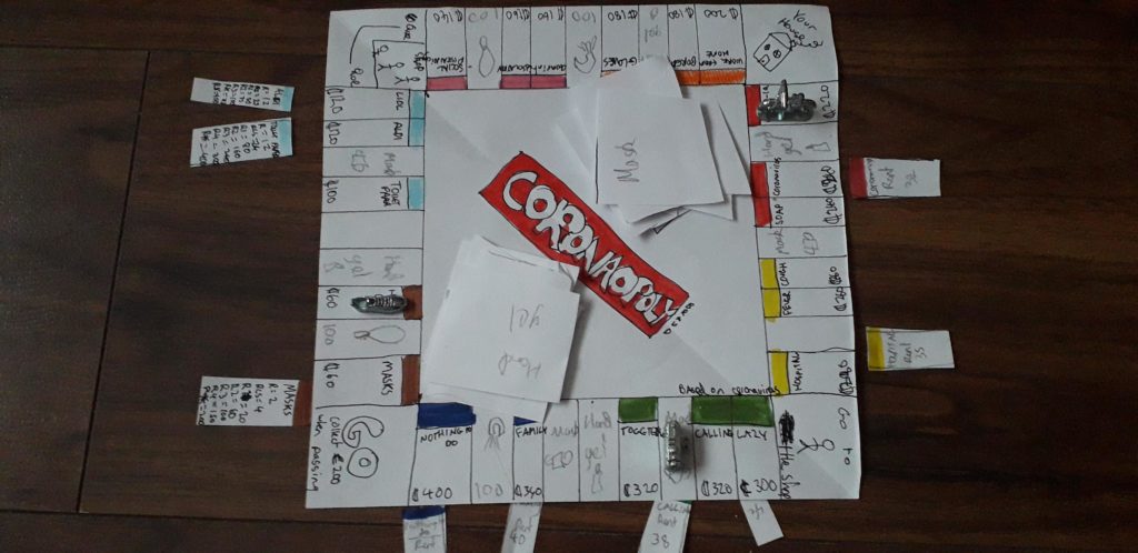 11-year-old Irish girl creates her own lockdown-themed Monopoly board – and it’s brilliant.